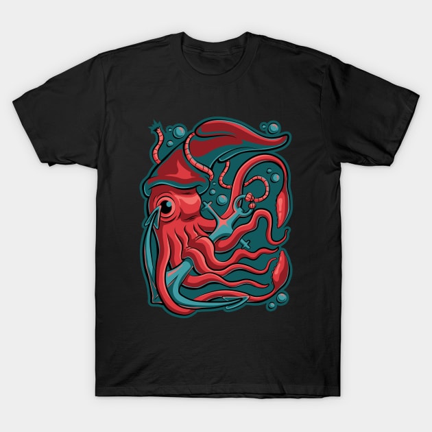 Squid T-Shirt by StephenHartman